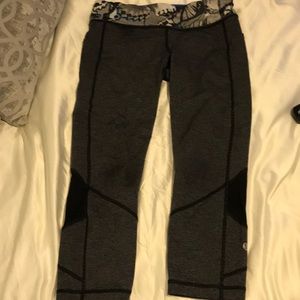 Grey and black stripe Lululemon capris